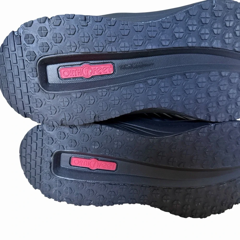 Orthofeet Orthopedic Black 9.5 D Medium Walking Sneakers Shoes -Missing Insoles